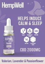 SleepWell CBD Oil | 2000mg CBD | 30ml Bottle | with Lavender and Valerian - Image 2